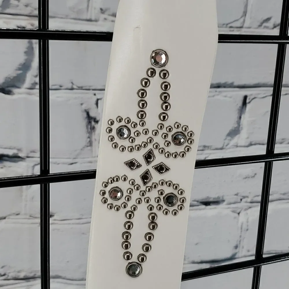 White Fancy Belt Size L 36-40 inches New